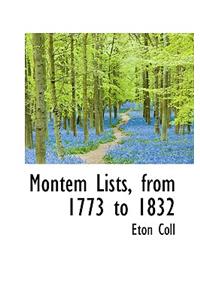 Montem Lists, from 1773 to 1832