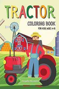 Tractor Coloring Book for Kids Ages 4-8