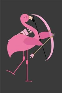 Flamingo schießt mit Bogen