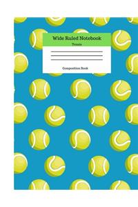 Wide Ruled Notebook Tennis Composition Book