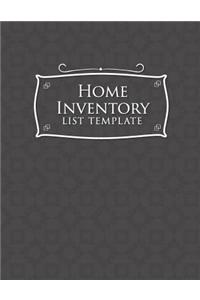 Home Inventory List Template