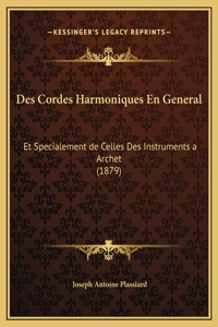 Des Cordes Harmoniques En General