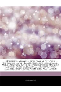 Articles on Modern Printmakers, Including: M. C. Escher, Tsuguharu Foujita, Louis Le Brocquy, Lucian Freud, Marie Laurencin, Kathe Kollwitz, Gen Paul,