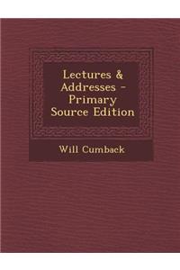 Lectures & Addresses