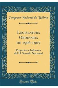 Legislatura Ordinaria de 1906-1907: Proyectos Ã? Informes del H. Senado Nacional (Classic Reprint)