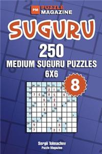 Suguru - 250 Medium Suguru Puzzles 6x6 (Volume 8)