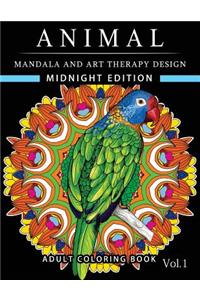 Animal Mandala and Art Therapy Design Midnight Edition