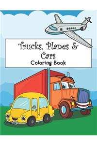 Trucks, Planes & Cars Coloring Book