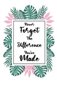 Never Forget The Difference You've Made