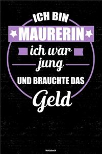 Ich bin Maurerin ich war jung und brauchte das Geld Notizbuch