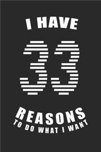 I Have 33 Reasons to Do What I Want Birthday Celebration Gift 33 Birth Anniversary