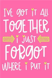 I've Got It All Together I Just Forgot Where I Put It