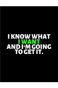 I Know What I Want And I'm Going To Get It