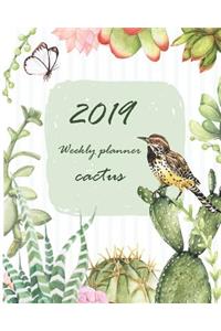 2019 Weekly Planner Cactus