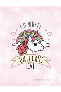 Go Where Unicorns Live Storybook Paper