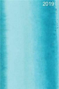 2019 Daily Planner Watercolor Aqua Blue 2019 Daily Planner 384 Pages