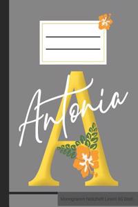 A Antonia Monogramm Notizheft Liniert 60 Blatt