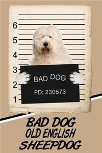 Bad Dog Old English Sheepdog: Isometric Dot Drawing Paper Notebook Featuring 120 Pages 6x9