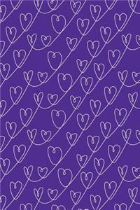 Bullet Journal Notebook White Scribbly Hearts Pattern 5