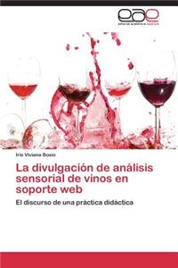 divulgación de análisis sensorial de vinos en soporte web
