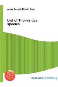 List of Thomisidae Species