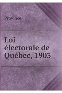 Loi Électorale de Québec, 1903