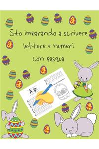 Sto imparando a scrivere lettere e numeri con pasqua