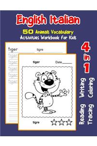 English Italian 50 Animals Vocabulary Activities Workbook for Kids