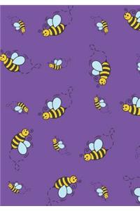 Whimsical Flying Buzzing Honeybee Lined Undated Journal