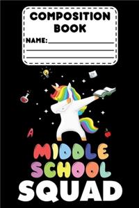 Composition Book Middle School Squad