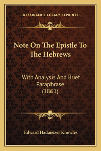 Note on the Epistle to the Hebrews
