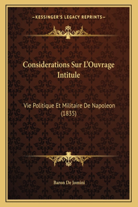 Considerations Sur L'Ouvrage Intitule