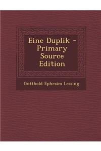 Eine Duplik - Primary Source Edition