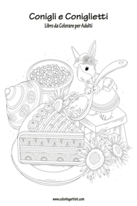 Conigli e Coniglietti Libro da Colorare per Adulti 1
