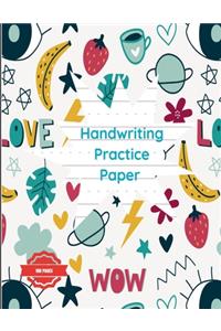 Handwriting Practice Paper Dotted to Write Letters Sheets for K-3 Students