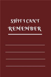 Shit I Can't Remember
