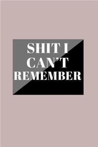Shit I Can't Remember