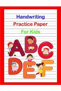 Handwriting Practice Paper For Kids