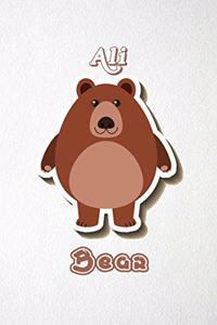Ali Bear A5 Lined Notebook 110 Pages