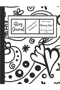 Story Journal Composition Notebook Half Unruled Drawing Space Half Wide Ruled Lined