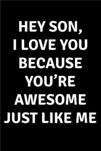Hey Son I Love You Because You're Awesome Just Like Me