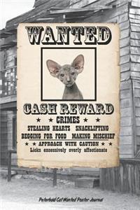 Peterbald Cat Wanted Poster Journal