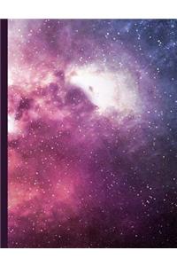 Purple Nebula: College Ruled Notebook