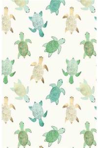 Bullet Journal: Watercolor Turtle: Notebook Dotted Grid, (5.5 X 8.5)