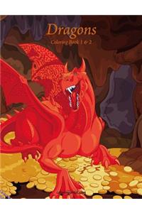 Dragons Coloring Book 1 & 2
