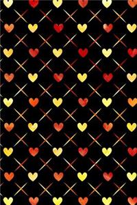 Journal Notebook Quilted Watercolor Hearts Pattern 2
