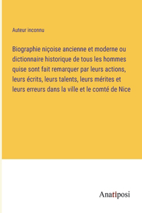 Biographie niçoise ancienne et moderne ou dictionnaire historique de tous les hommes quise sont fait remarquer par leurs actions, leurs écrits, leurs talents, leurs mérites et leurs erreurs dans la ville et le comté de Nice