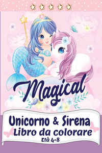 Unicorno e sirena Libro da colorare