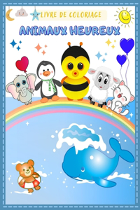 Animaux Heureux livre de Coloriage pour les Petits