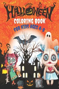 Happy Halloween Coloring Book For Kids Ages 4-8